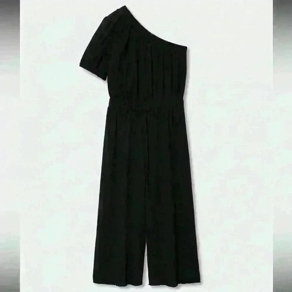 Mango Asymmetric Texture Jumpsuit Size Small - Picture 1 of 8